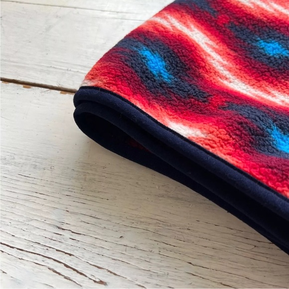 Patagonia Women's Aztec Synchilla Snap T Fleece Pullover Red Blue Wild Desert XS - Picture 10 of 12